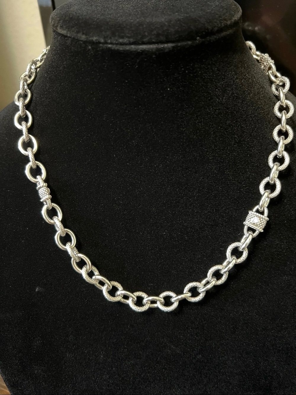 Judith Ripka Heart stations necklace 20”